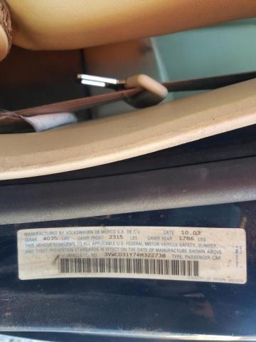 3VWCD31Y74M322738 - 2004 VOLKSWAGEN NEW BEETLE 蓝色 照片 10