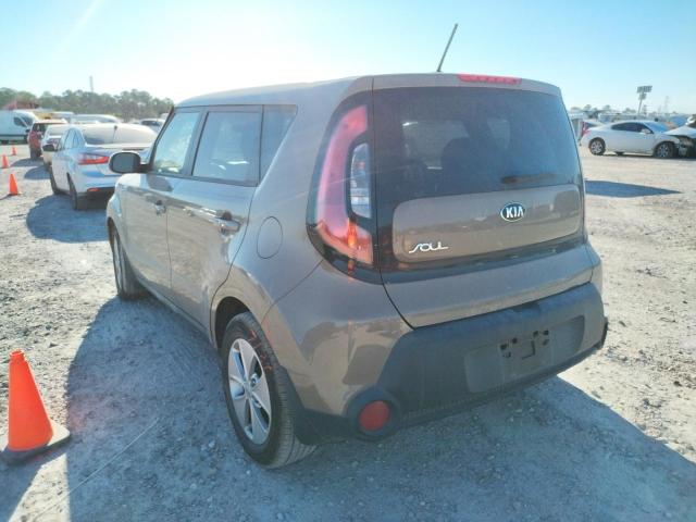 KNDJN2A23F7130369 - 2015 KIA SOUL BROWN photo 3