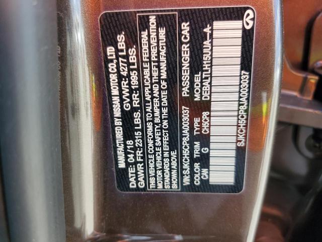 SJKCH5CP8JA003037 - 2018 INFINITI QX30 BASE BROWN photo 10