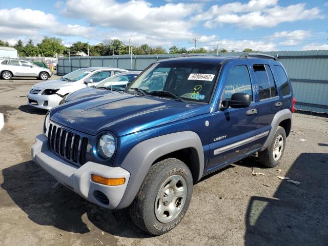 1J4GL48K64W328068 - 2004 JEEP LIBERTY BLUE photo 2