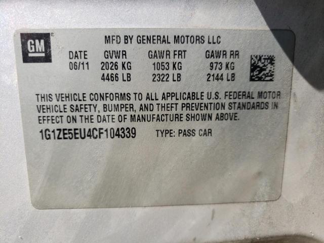 1G1ZE5EU4CF104339 - 2012 CHEVROLET MALIBU LTZ ვერცხლისფერი ფოტო 10