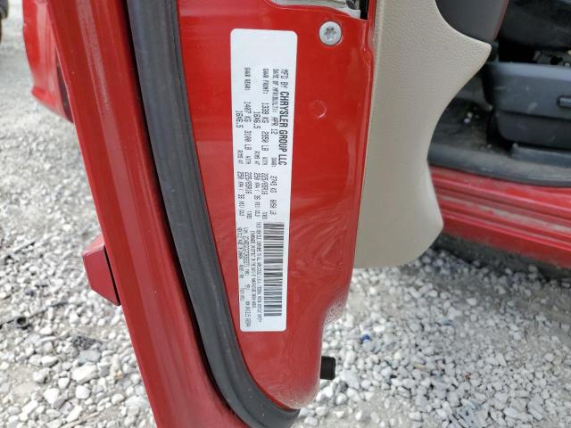 2C4RDGCG7CR322271 - 2012 DODGE GRAND CARA RED photo 10