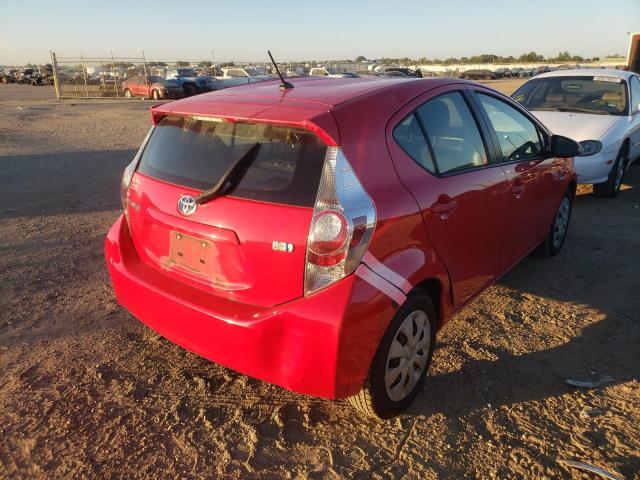 JTDKDTB32C1003034 - 2012 TOYOTA PRIUS C RED photo 4