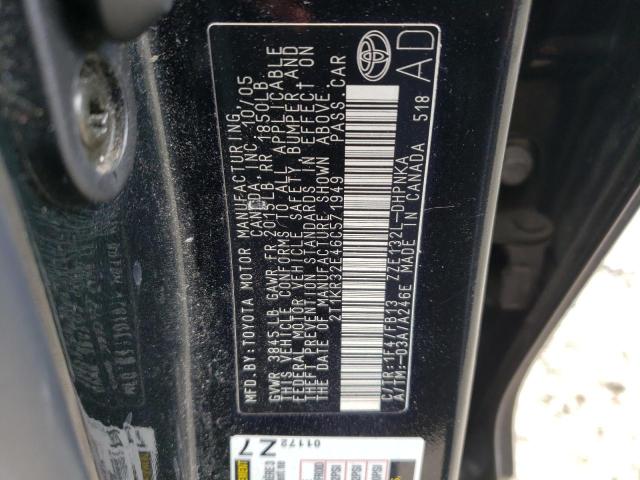 2T1KR32E46C571949 - 2006 TOYOTA MATRIX BLACK photo 10