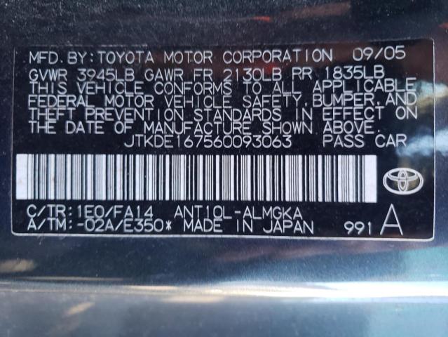 JTKDE167560093063 - 2006 TOYOTA SCION TC Gris photo 10