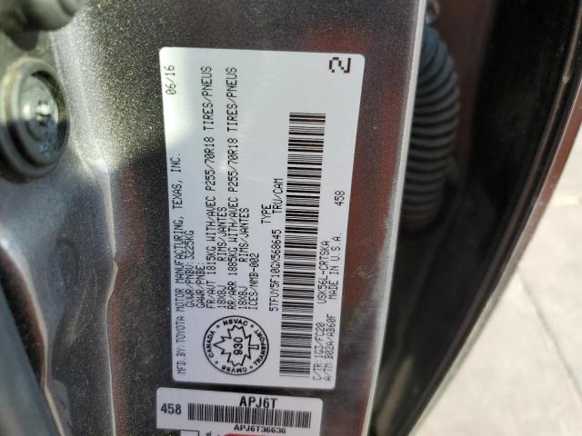 5TFUY5F10GX568645 - 2016 TOYOTA TUNDRA DOU GRAY photo 10