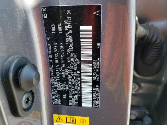 2T2ZZMCA7GC014918 - 2016 LEXUS RX 350 GRAY photo 10