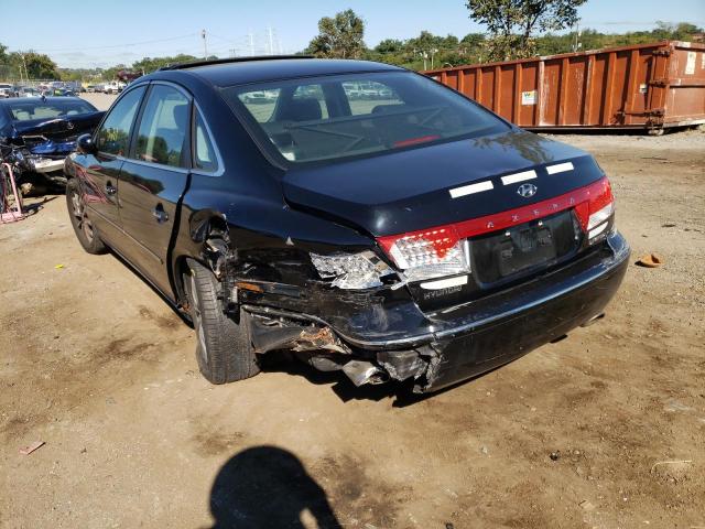 KMHFC46F76A133471 - 2006 HYUNDAI AZERA SE BLACK photo 3