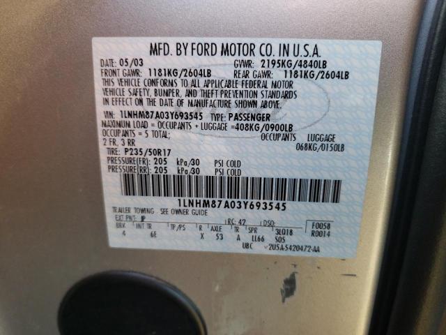 1LNHM87A03Y693545 - 2003 LINCOLN LS 银色 照片 10