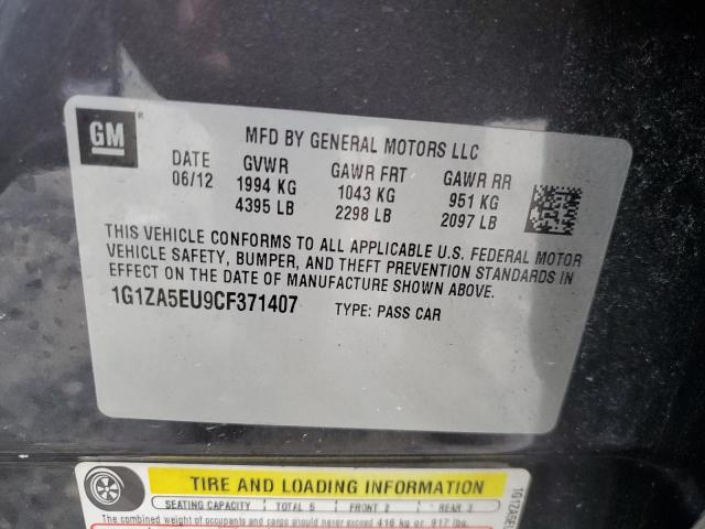 1G1ZA5EU9CF371407 - 2012 CHEVROLET MALIBU LS GRAY photo 12