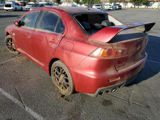 JA3AW56V58U051595 - 2008 MITSUBISHI LANCER EVO RED photo 2