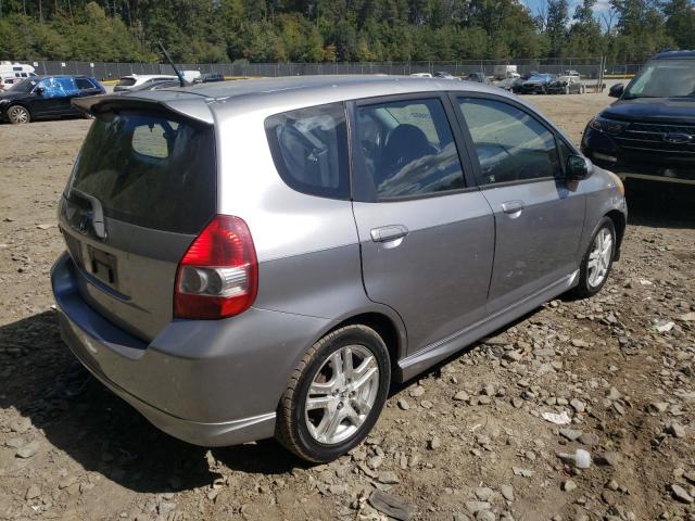 JHMGD38687S020071 - 2007 HONDA FIT S SILVER photo 4