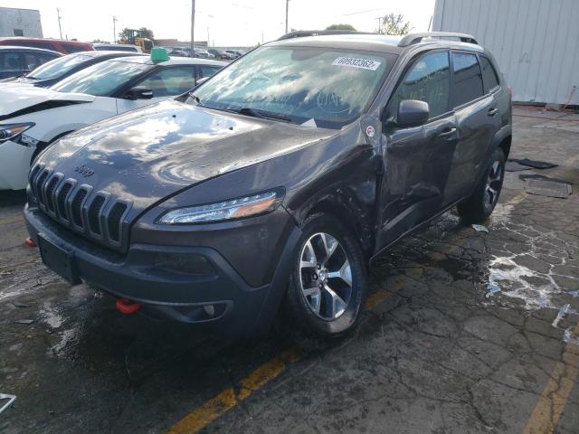 1C4PJMBS3GW242368 - 2016 JEEP CHEROKEE T GRAY photo 2