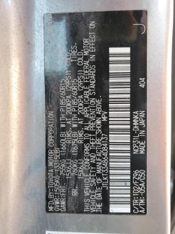 JTLKT334864084137 - 2006 TOYOTA SCION XB Silber Foto 10