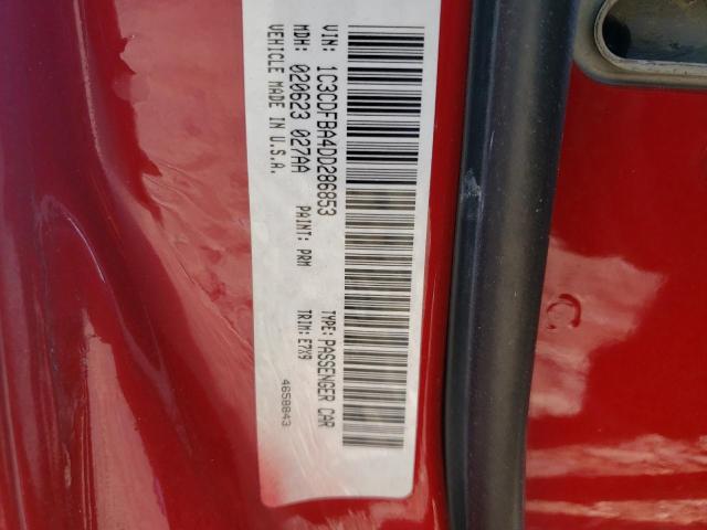 1C3CDFBA4DD286853 - 2013 DODGE DART RED photo 10