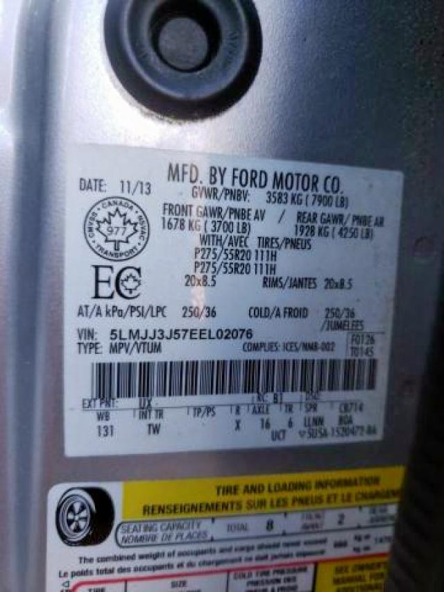 5LMJJ3J57EEL02076 - 2014 LINCOLN NAVIGATOR 银色 照片 9