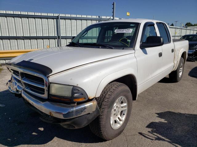 1D7HL48N83S103148 - 2003 DODGE DAKOTA QUA WHITE photo 2