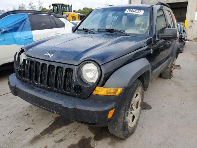 1J4GL48K26W255753 - 2006 JEEP LIBERTY SP BLACK photo 2