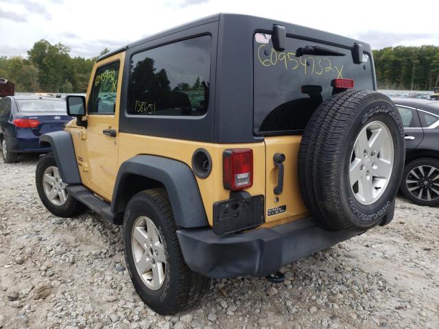 1C4AJWAG8DL660775 - 2013 JEEP WRANGLER S YELLOW photo 3