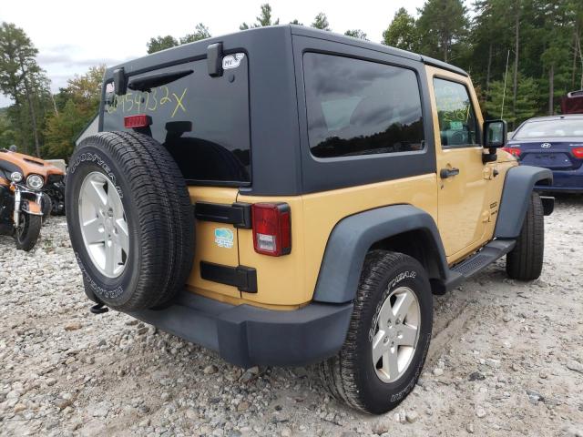 1C4AJWAG8DL660775 - 2013 JEEP WRANGLER S YELLOW photo 4