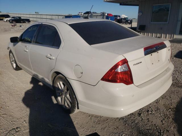 3FAHP0JA8CR375568 - 2012 FORD FUSION SEL WHITE photo 3