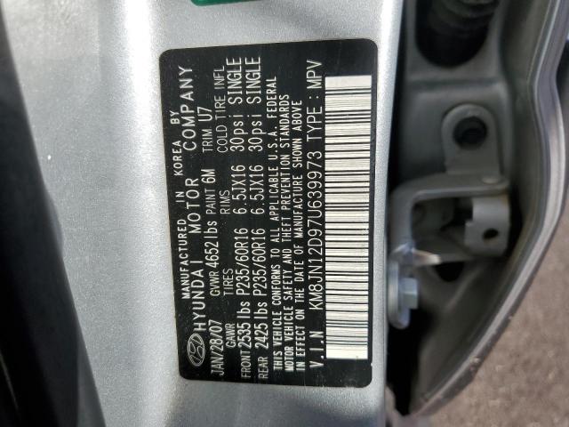 KM8JN12D97U639973 - 2007 HYUNDAI TUCSON SE GRAY photo 10