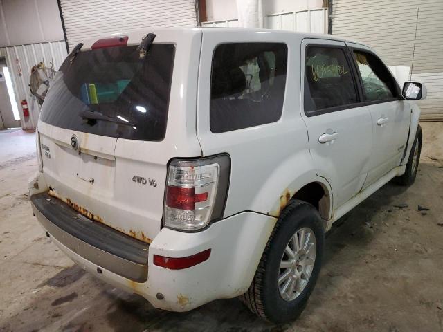 4M2CU97138KJ50120 - 2008 MERCURY MARINER PR WHITE photo 4