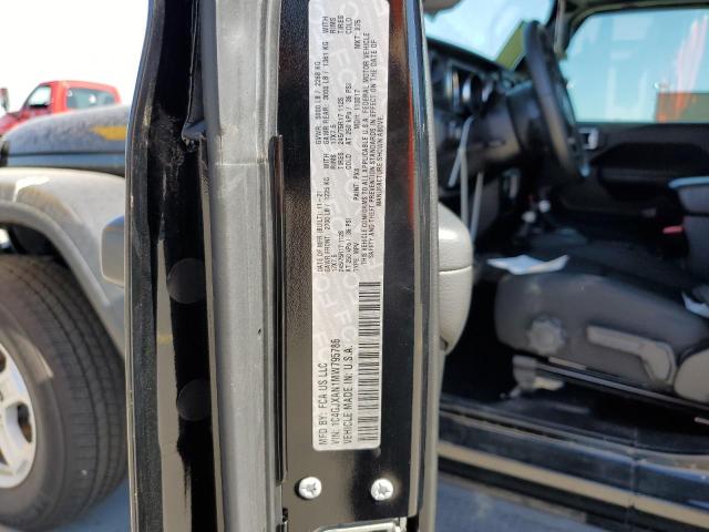 1C4GJXAN1MW795786 - 2021 JEEP WRANGLER S შავი ფოტო 10