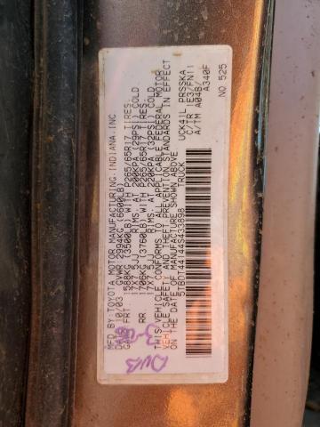 5TBDT44144S433898 - 2004 TOYOTA TUNDRA DOU GRAY photo 10