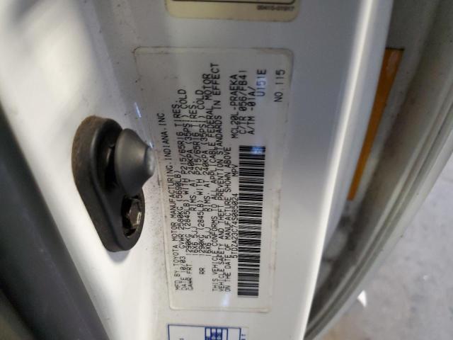 5TDZA23C74S085024 - 2004 TOYOTA SIENNA VAN WHITE photo 10