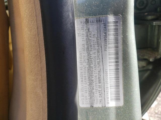 WVWYH63B12E006441 - 2002 VOLKSWAGEN PASSAT GLX Yaşıl foto 10