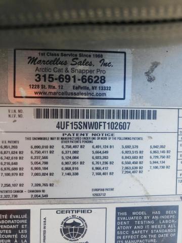 4UF15SNW0FT102607 - 2015 ARCTIC CAT SNOWMOBILE 绿色 照片 10