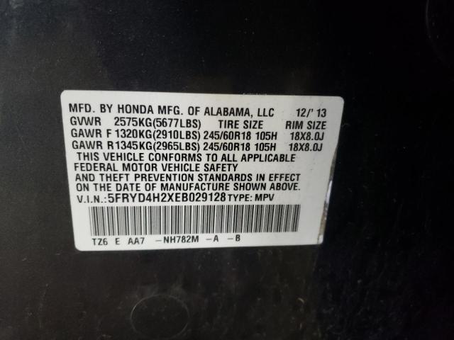 5FRYD4H2XEB029128 - 2014 ACURA MDX CHARCOAL photo 10