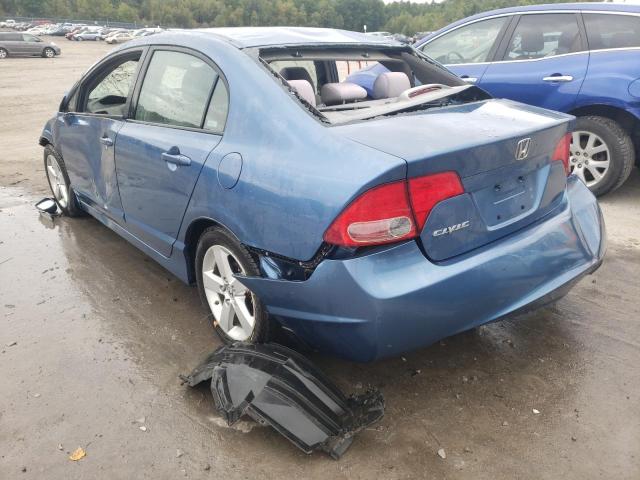 1HGFA16828L102129 - 2008 HONDA CIVIC EX BLUE photo 3