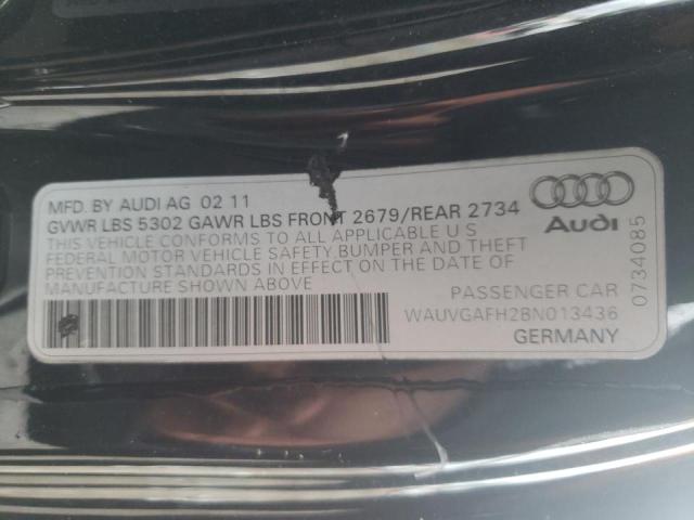 WAUVGAFH2BN013436 - 2011 AUDI S5 PRESTIG BLACK photo 10