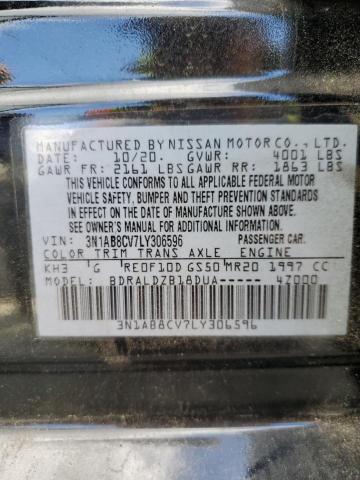 3N1AB8CV7LY306596 - 2020 NISSAN SENTRA SV BLACK photo 10