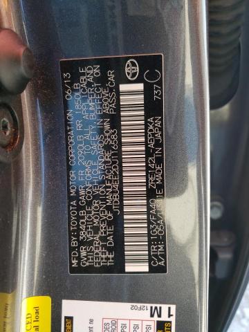 JTDBU4EE2DJ116583 - 2013 TOYOTA COROLLA BA GRAY photo 10