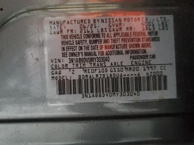 3N1AB8DV0MY303040 - 2021 NISSAN SENTRA SR GRAY photo 10