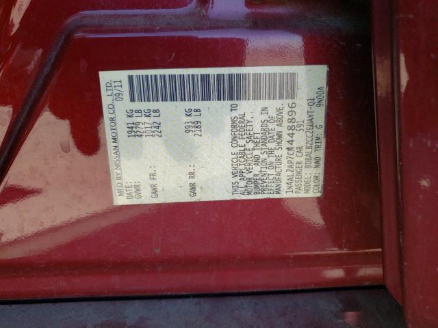 1N4AL2AP7CN448896 - 2012 NISSAN ALTIMA BAS RED photo 10