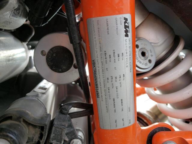 VBKTR6406NM834966 - 2022 KTM 890 ADVENT TWO TONE photo 10