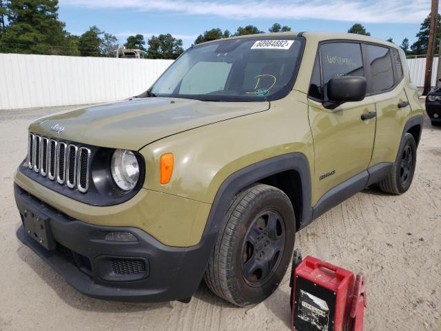 ZACCJAAT7FPC02605 - 2015 JEEP RENEGADE S GREEN photo 2