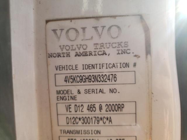 4V5KC9GH93N332476 - 2003 VOLVO VHD WHITE photo 10