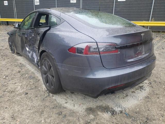 5YJSA1E5XNF470917 - 2022 TESLA MODEL S Gris foto 3