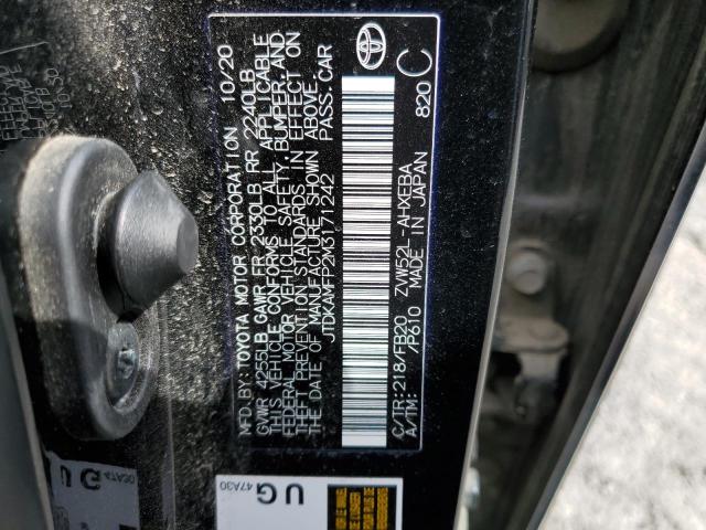 JTDKAMFP2M3171242 - 2021 TOYOTA PRIUS PRIM 黑色 照片 10