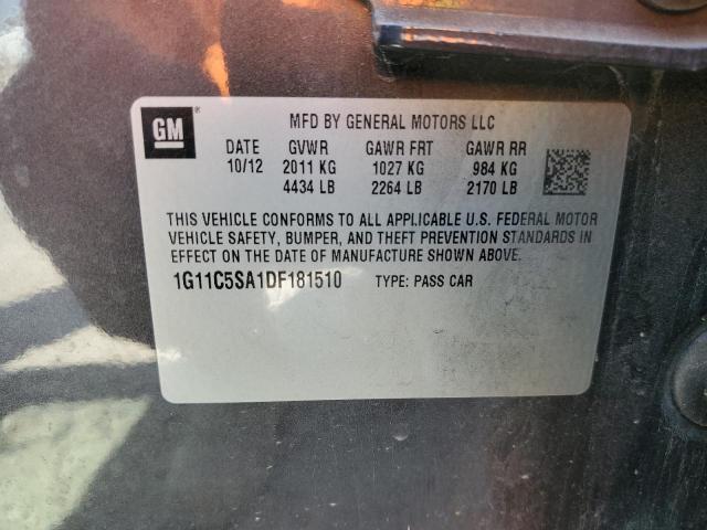 1G11C5SA1DF181510 - 2013 CHEVROLET MALIBU 1LT 灰色 照片 10