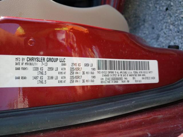 2C4RC1BG8DR802855 - 2013 CHRYSLER TOWN & COU RED photo 10