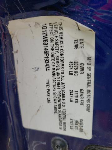 1G1ZW63146F193474 - 2006 CHEVROLET MALIBU MAX 蓝色 照片 10