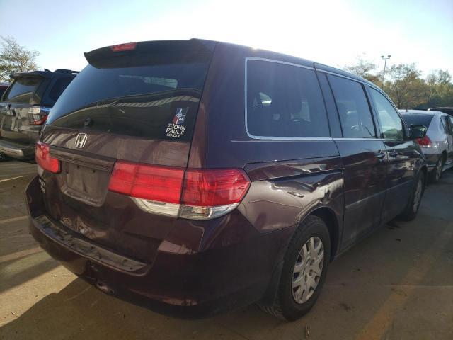 5FNRL38278B056634 - 2008 HONDA ODYSSEY LX BURGUNDY photo 4