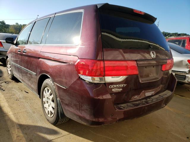 5FNRL38278B056634 - 2008 HONDA ODYSSEY LX BURGUNDY photo 9