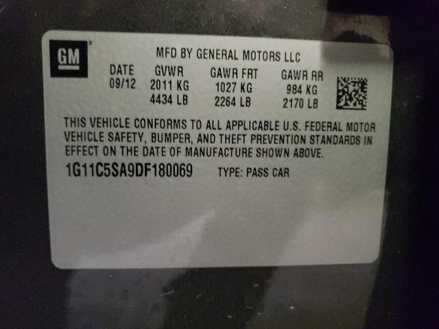 1G11C5SA9DF180069 - 2013 CHEVROLET MALIBU 1LT 灰色 照片 10